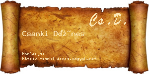 Csanki Dénes névjegykártya