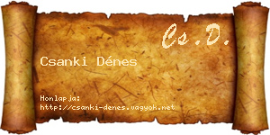 Csanki Dénes névjegykártya